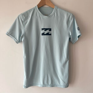 Billabong Rash guard Kids size 10 UPF 50 sun protection shirt blue short sleeve